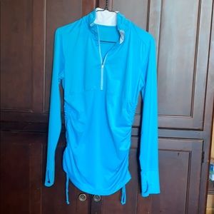 Athleta 1/4 zip aqua pullover medium
